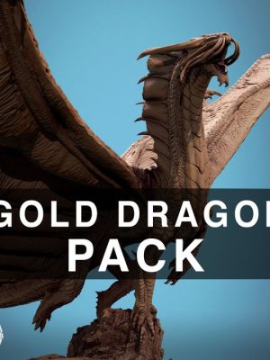 Pack Legendary Metallic Gold Dragon
